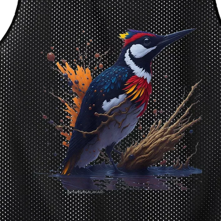 Woodpecker artistic impression Mesh Reversible Basketball Jersey Tank