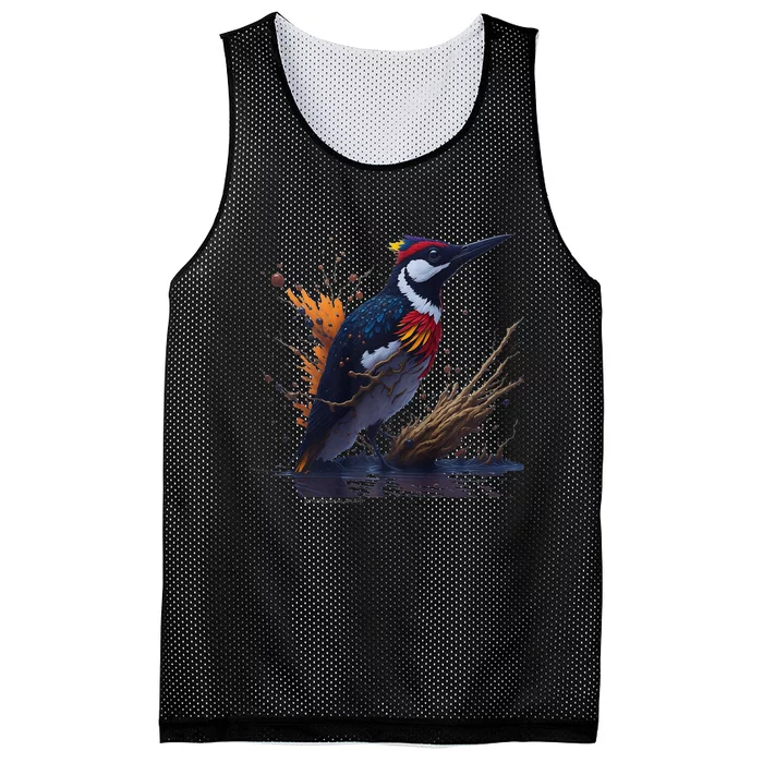 Woodpecker artistic impression Mesh Reversible Basketball Jersey Tank