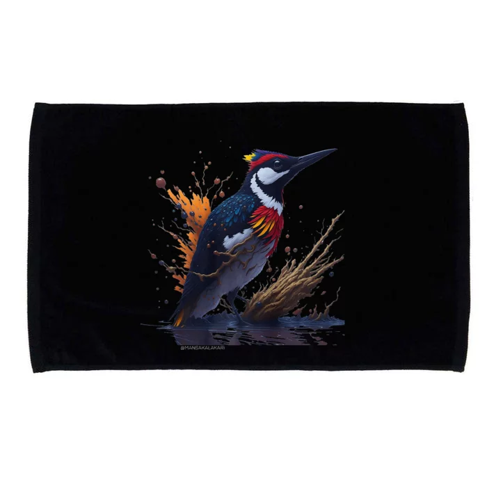 Woodpecker artistic impression Microfiber Hand Towel