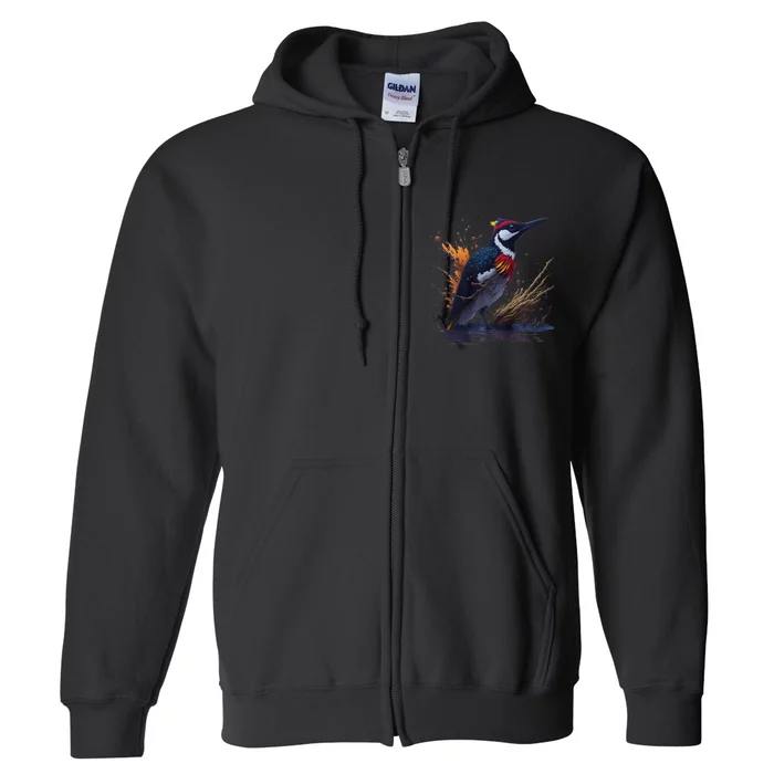 Woodpecker artistic impression Full Zip Hoodie