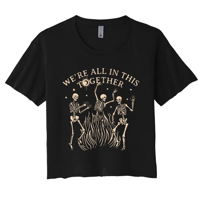 WeRe All In This Together Skeleton Women's Crop Top Tee