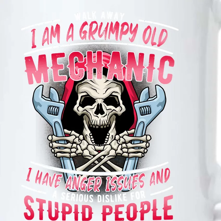 Walk Away I Am A Grumpy Old Mechanic I Have Anger Issues Black Color Changing Mug