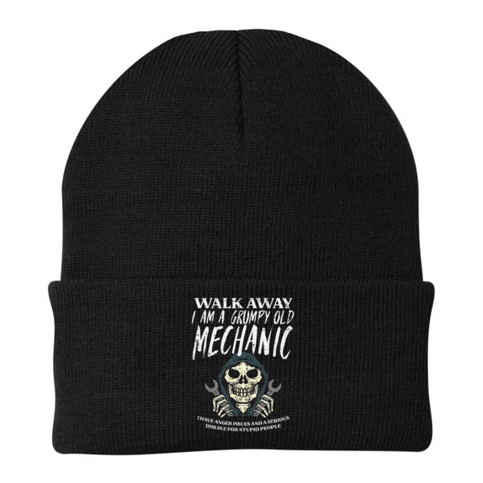 Walk Away Im Grumpy Old Mechanic Knit Cap Winter Beanie