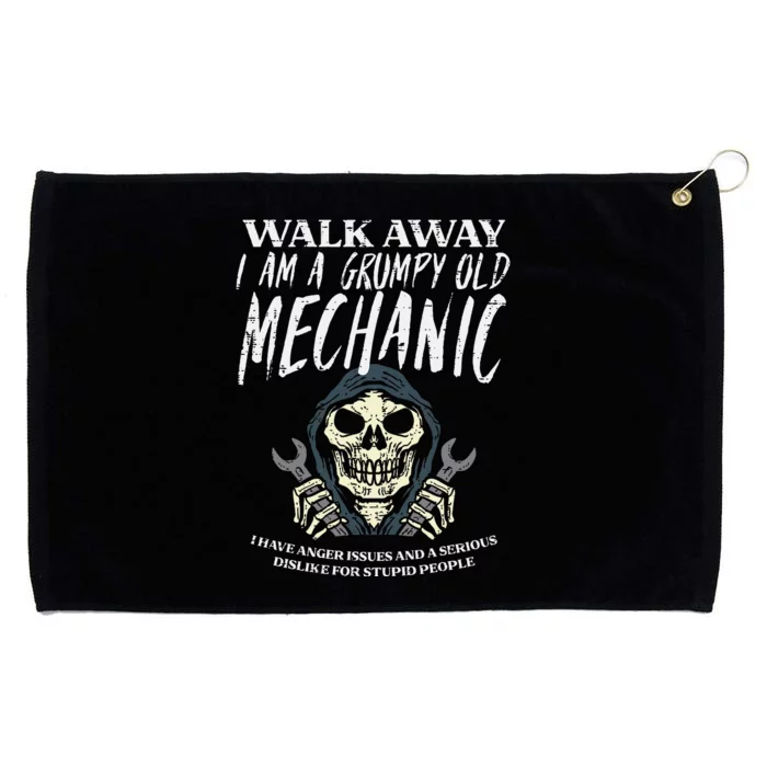 Walk Away Im Grumpy Old Mechanic Grommeted Golf Towel