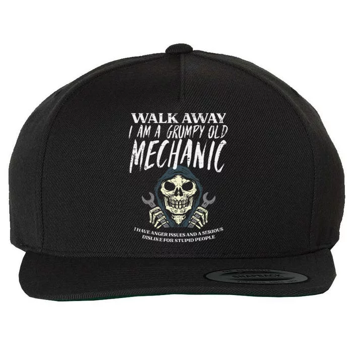 Walk Away Im Grumpy Old Mechanic Wool Snapback Cap