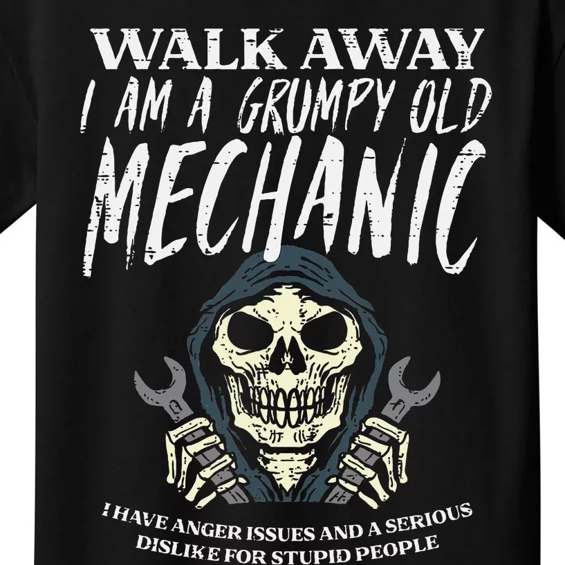 Walk Away Im Grumpy Old Mechanic Kids T-Shirt