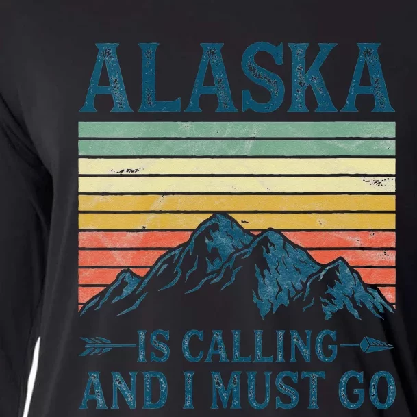 Womens Alaska Is Calling And I Must Go Cooling Performance Long Sleeve Crew