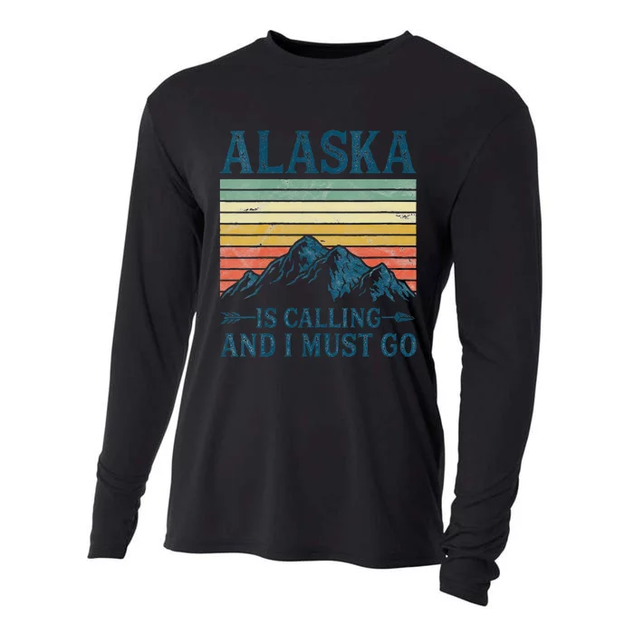 Womens Alaska Is Calling And I Must Go Cooling Performance Long Sleeve Crew