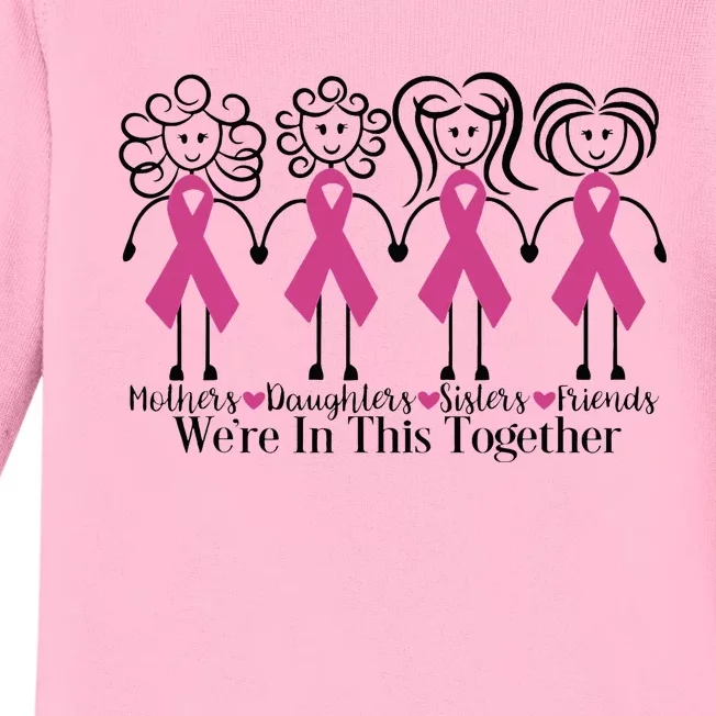 We Are In Together Family Friends Breast Cancer Awareness Baby Long Sleeve Bodysuit