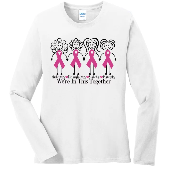 We Are In Together Family Friends Breast Cancer Awareness Ladies Long Sleeve Shirt