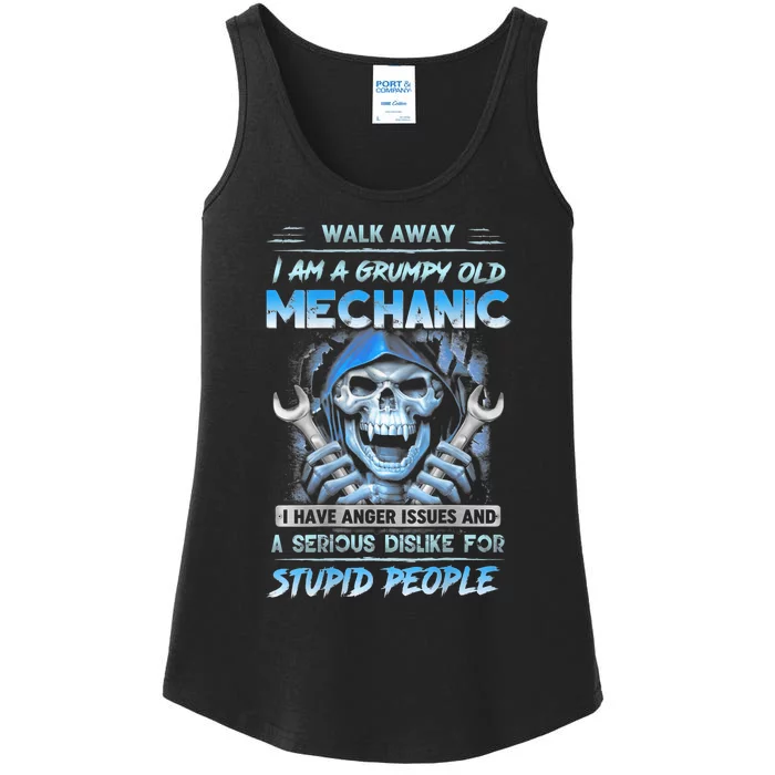 Walk Away IM A Grumpy Old Mechanic Ladies Essential Tank