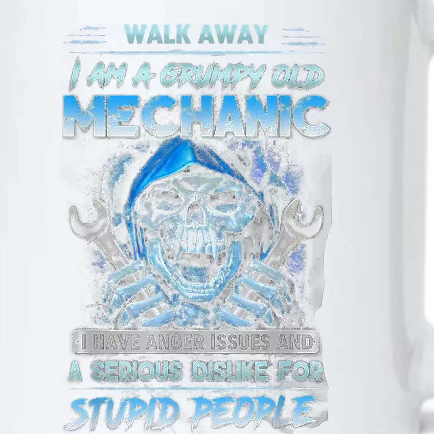 Walk Away I Am A Grumpy Old Mechanic I Have Anger Issues Black Color Changing Mug