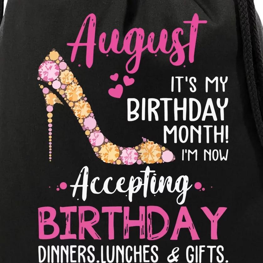 Womens August Its My Birthday Month Women Mom Wife Gifts Drawstring Bag