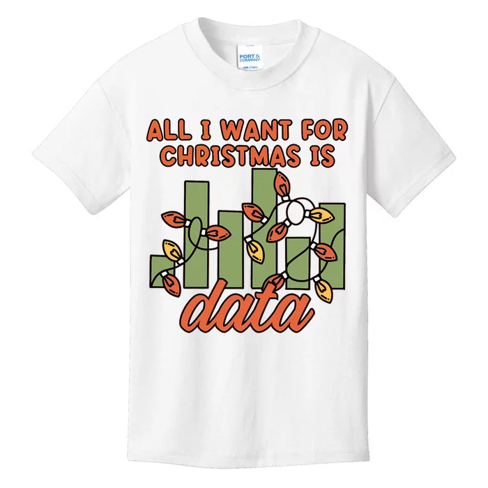 Women All I Want For Christmas Is Data Sped Teacher Bcba Aba Kids T-Shirt