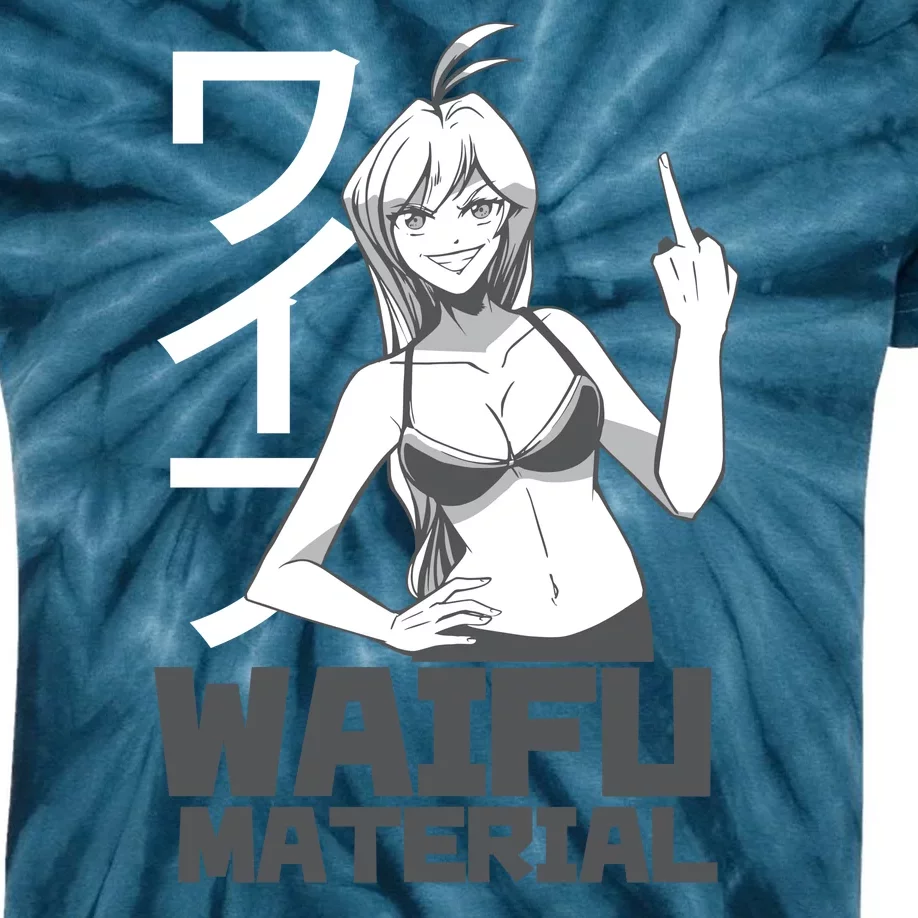 Waifu Material Anime Funny Kids Tie-Dye T-Shirt