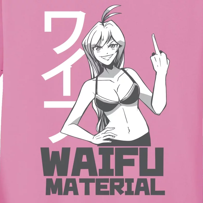 Waifu Material Anime Funny Kids Long Sleeve Shirt