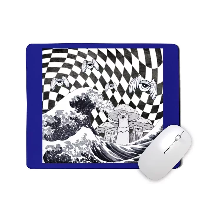 Weirdcore Aesthetic Japanese The Great Wave Off Kanagawa Gift Mousepad