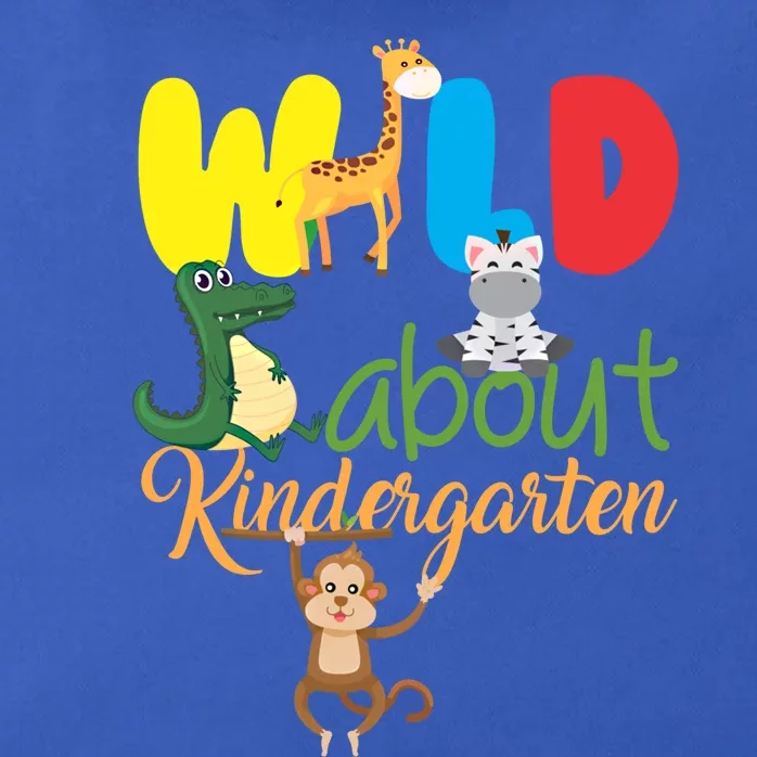 Wild About Kindergarten Great Gift Monkey Giraffe Zebra Educator Meaningful Gift Zip Tote Bag