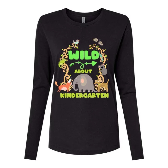 Wild About Kindergarten Back To School Classroom Cute Gift Womens Cotton Relaxed Long Sleeve T-Shirt