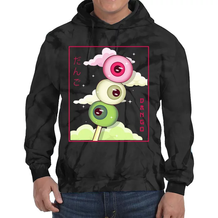 Weirdcore Aesthetic Kawaii Japanese Dango Mochi Eyeballs Tie Dye Hoodie