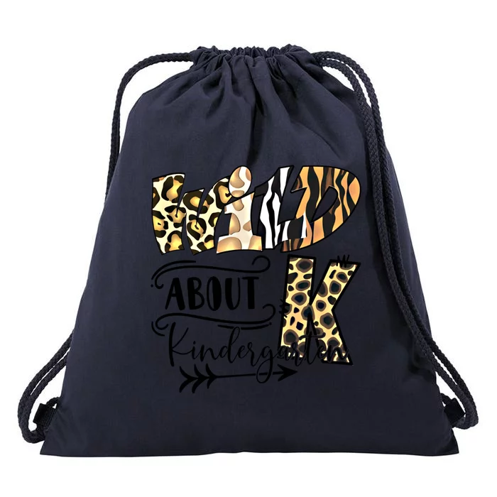 Wild About Kindergarten Back To School Student Teacher Gift Cute Gift Drawstring Bag