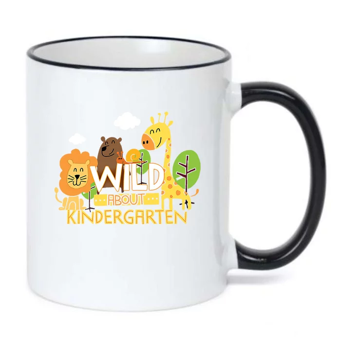 Wild About Kindergarten Cute Animals Back To School Teacher Gift Black Color Changing Mug