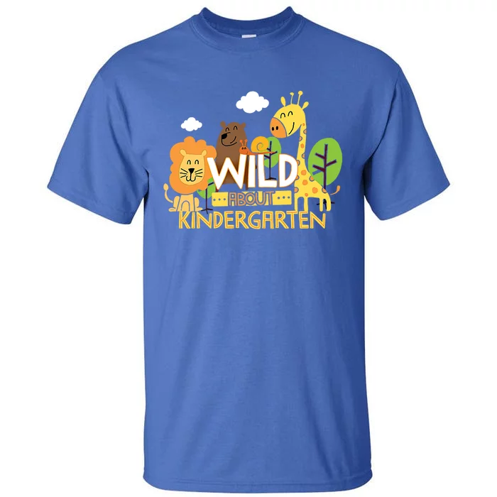 Wild About Kindergarten Cute Animals Back To School Teacher Gift Tall T-Shirt