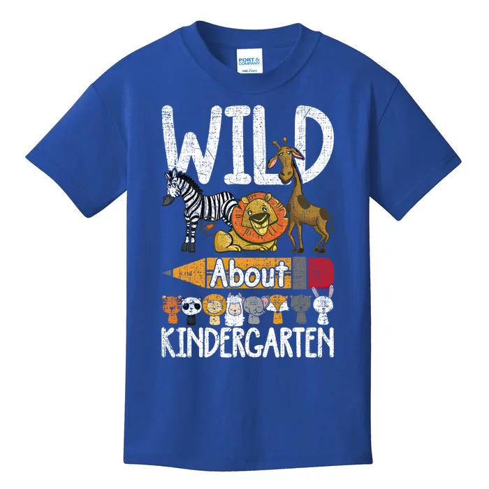 Wild About Kindergarten Funny Back To School Teacher Student Gift Kids T-Shirt