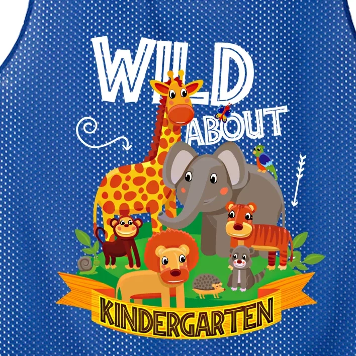 Wild About Kindergarten Funny Preschool Zoo Gift Mesh Reversible Basketball Jersey Tank