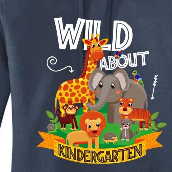 Wild About Kindergarten Funny Preschool Zoo Gift Women's Pullover Hoodie