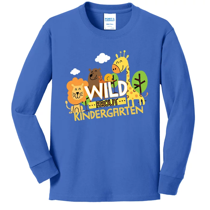 Wild About Kindergarten Funny Preschool Zoo Gift Kids Long Sleeve Shirt