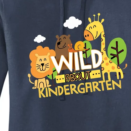 Wild About Kindergarten Funny Preschool Zoo Gift Women's Pullover Hoodie