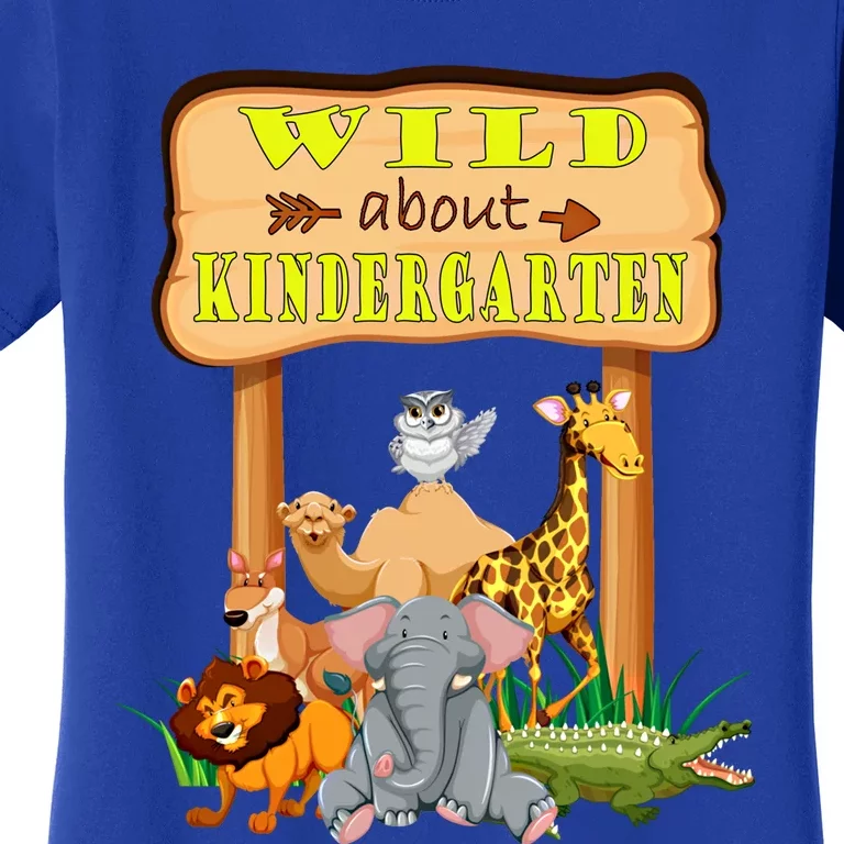 Wild About Kindergarten Funny Safari Zoo Preschool Meaningful Gift Women's T-Shirt