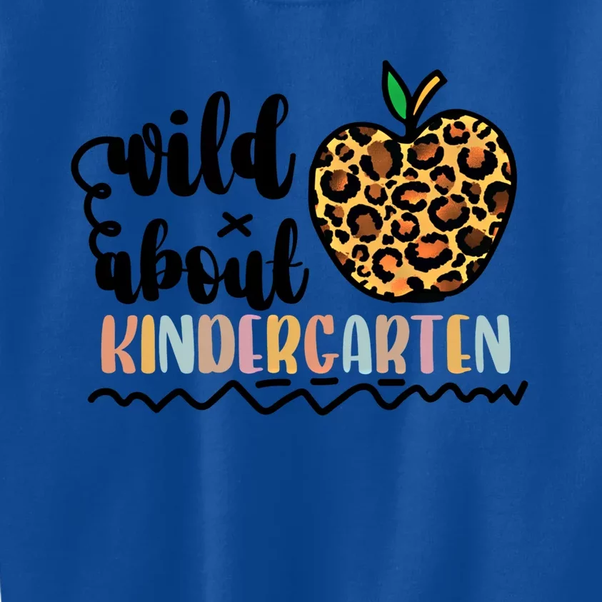 Wild About Kindergarten Leopard Back To School Teacher's Day Gift Kids Sweatshirt