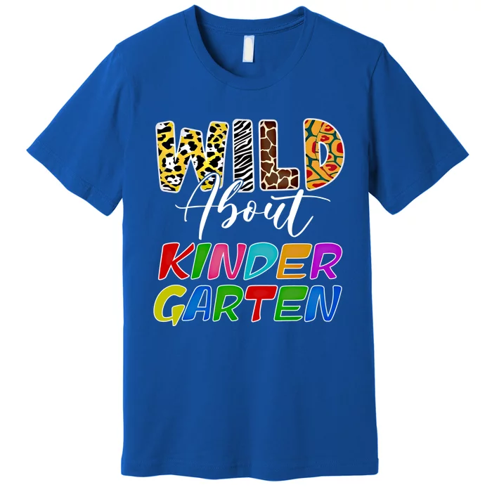 Wild About Kindergarten Leopard For Teacher Back To School Gift Premium T-Shirt