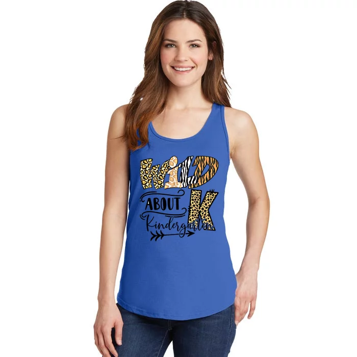 Wild About Kindergarten Leopard Print School Teacher Gift Ladies Essential Tank