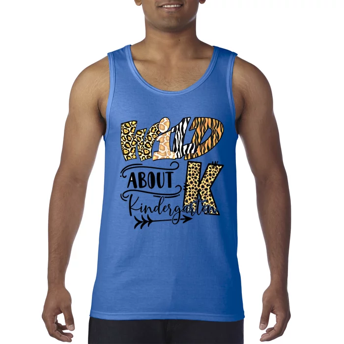 Wild About Kindergarten Leopard Print School Teacher Gift Tank Top