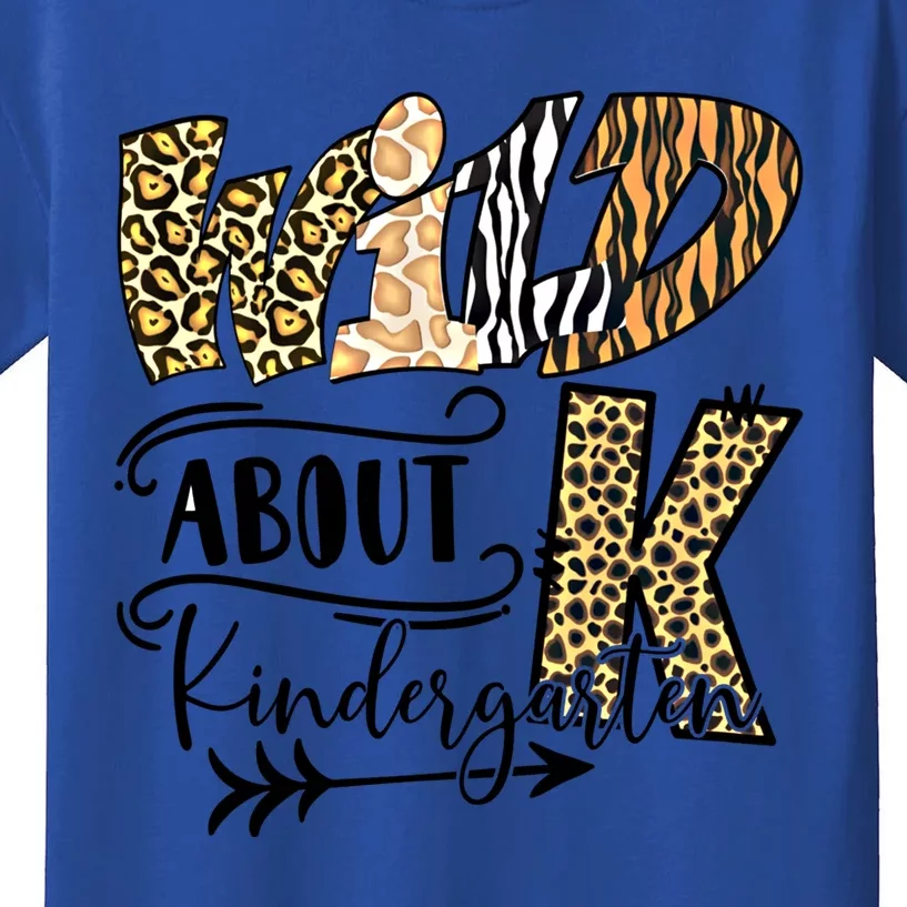 Wild About Kindergarten Leopard Print School Teacher Gift Kids T-Shirt