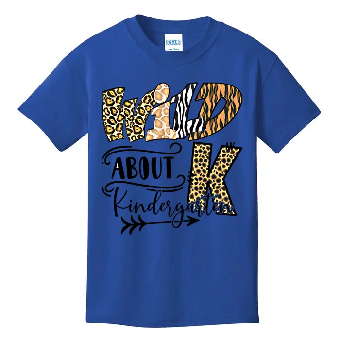 Wild About Kindergarten Leopard Print School Teacher Gift Kids T-Shirt