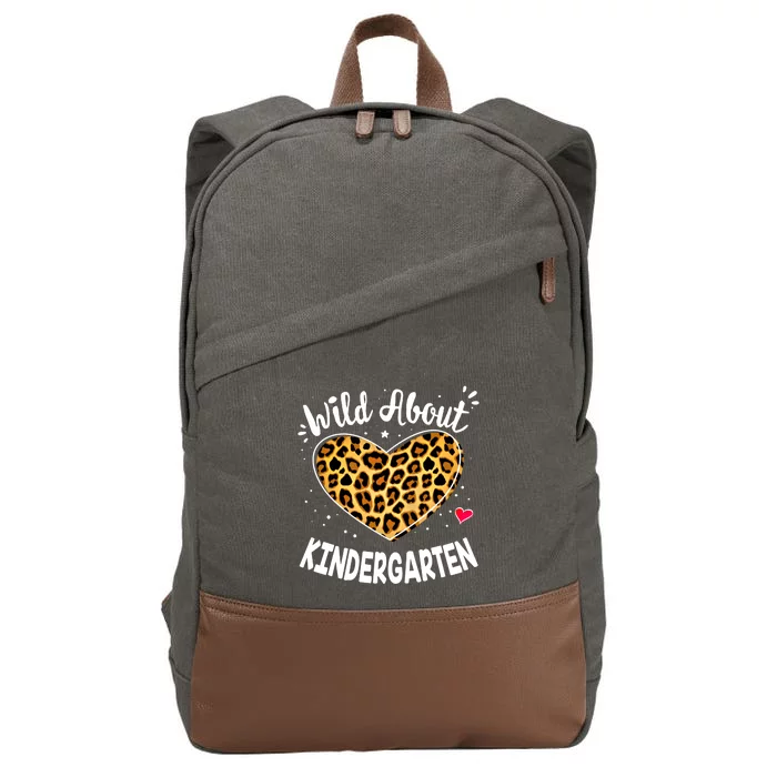 Wild About Kindergarten Leopard Squad Kinder Gift Cotton Canvas Backpack