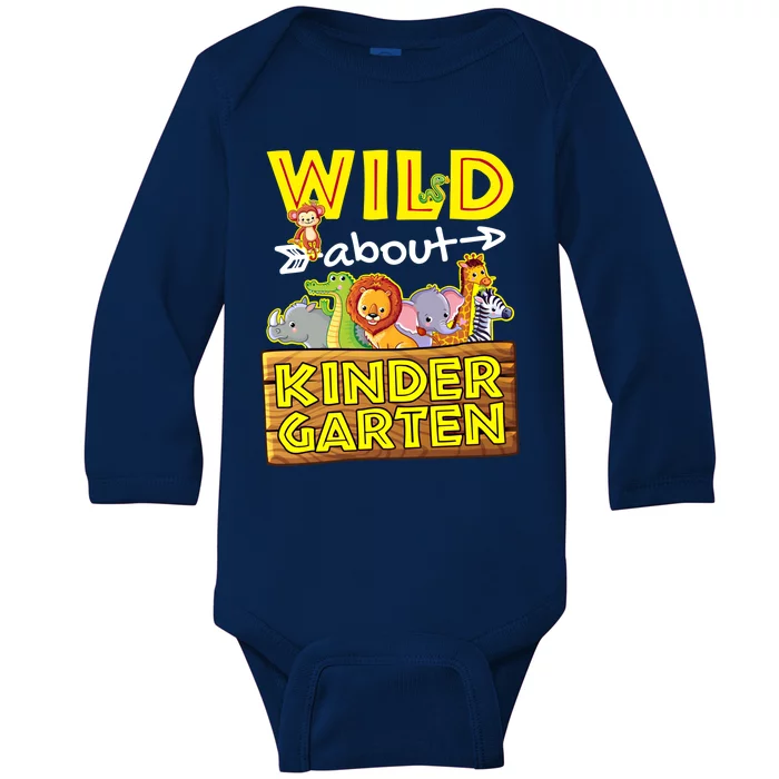 Wild About Kindergarten Teacher Appreciation Gift Baby Long Sleeve Bodysuit