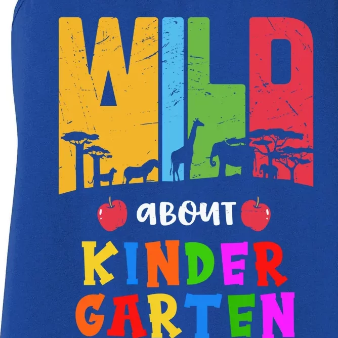 Wild About Kindergarten Teacher Back To School Gift Women's Racerback Tank