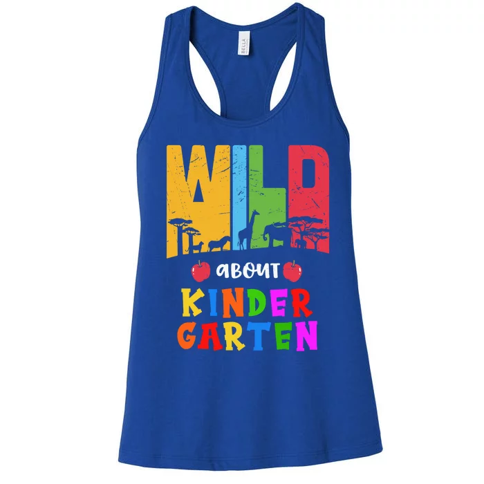 Wild About Kindergarten Teacher Back To School Gift Women's Racerback Tank