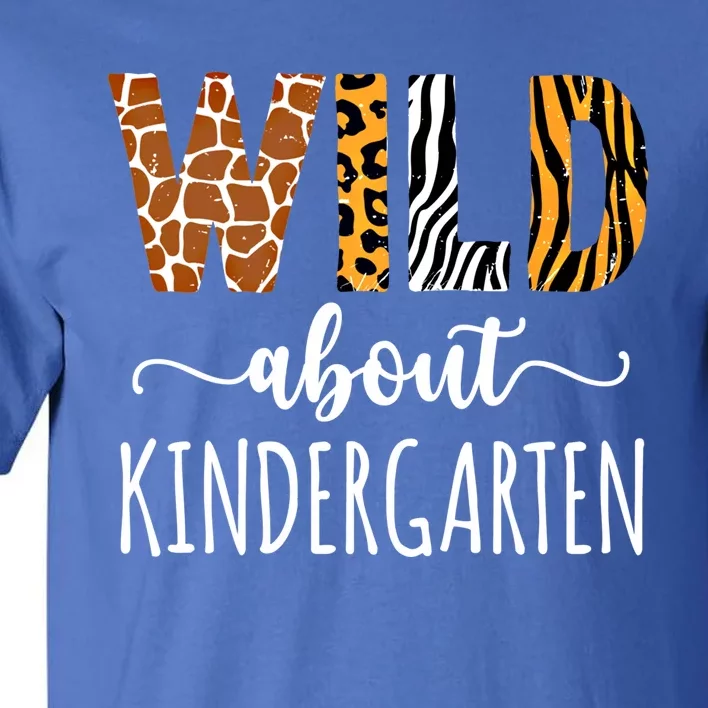 Wild About Kindergarten Teacher Leopard Print Gift Tall T-Shirt