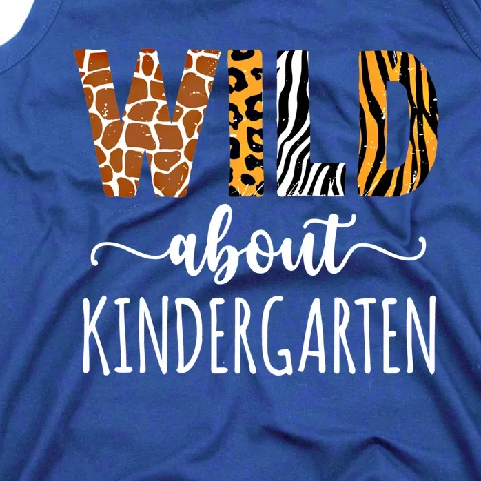 Wild About Kindergarten Teacher Leopard Print Gift Tank Top