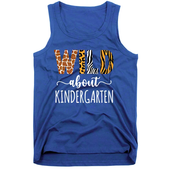 Wild About Kindergarten Teacher Leopard Print Gift Tank Top