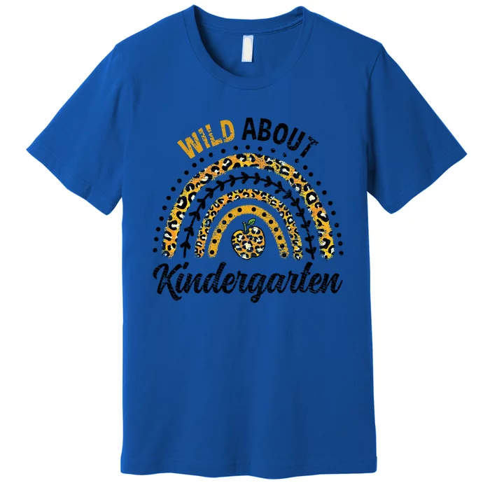 Wild About Kindergarten Teacher Rainbow Vintage Gift Premium T-Shirt