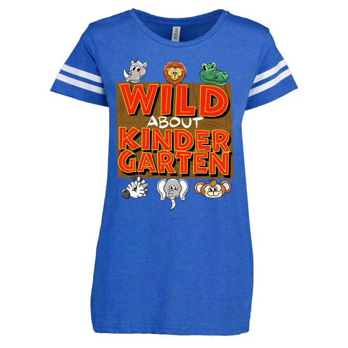 Wild About Kindergarten Cool Preschool Funny Zoo Art Gift Enza Ladies Jersey Football T-Shirt