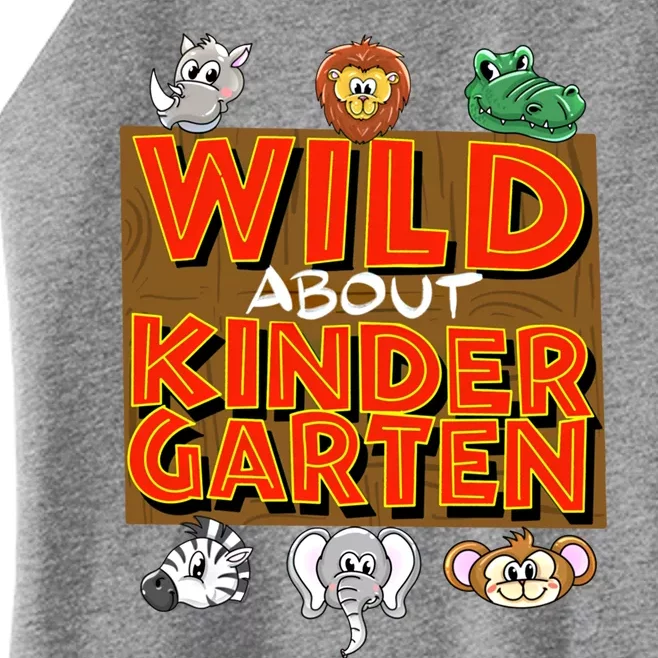 Wild About Kindergarten Cool Preschool Funny Zoo Art Gift Women’s Perfect Tri Rocker Tank