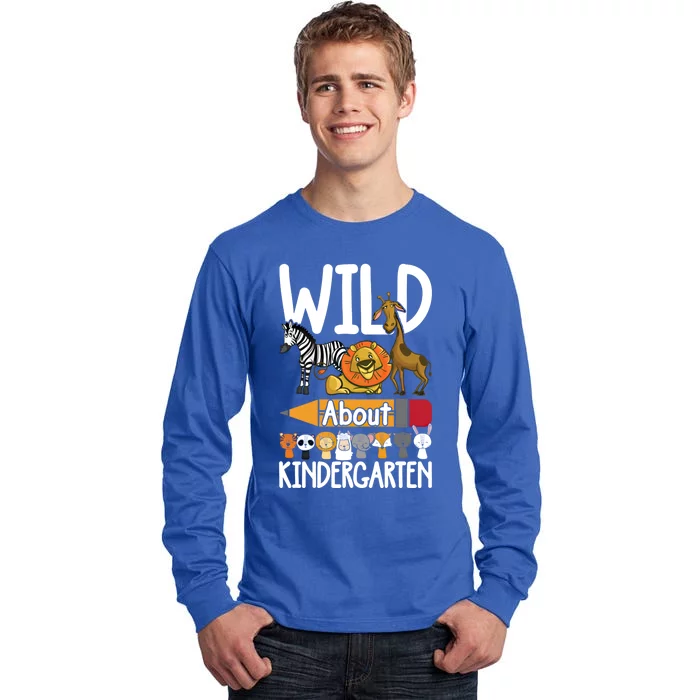 Wild About Kindergarten Back To School Teacher Student Gift Tall Long Sleeve T-Shirt